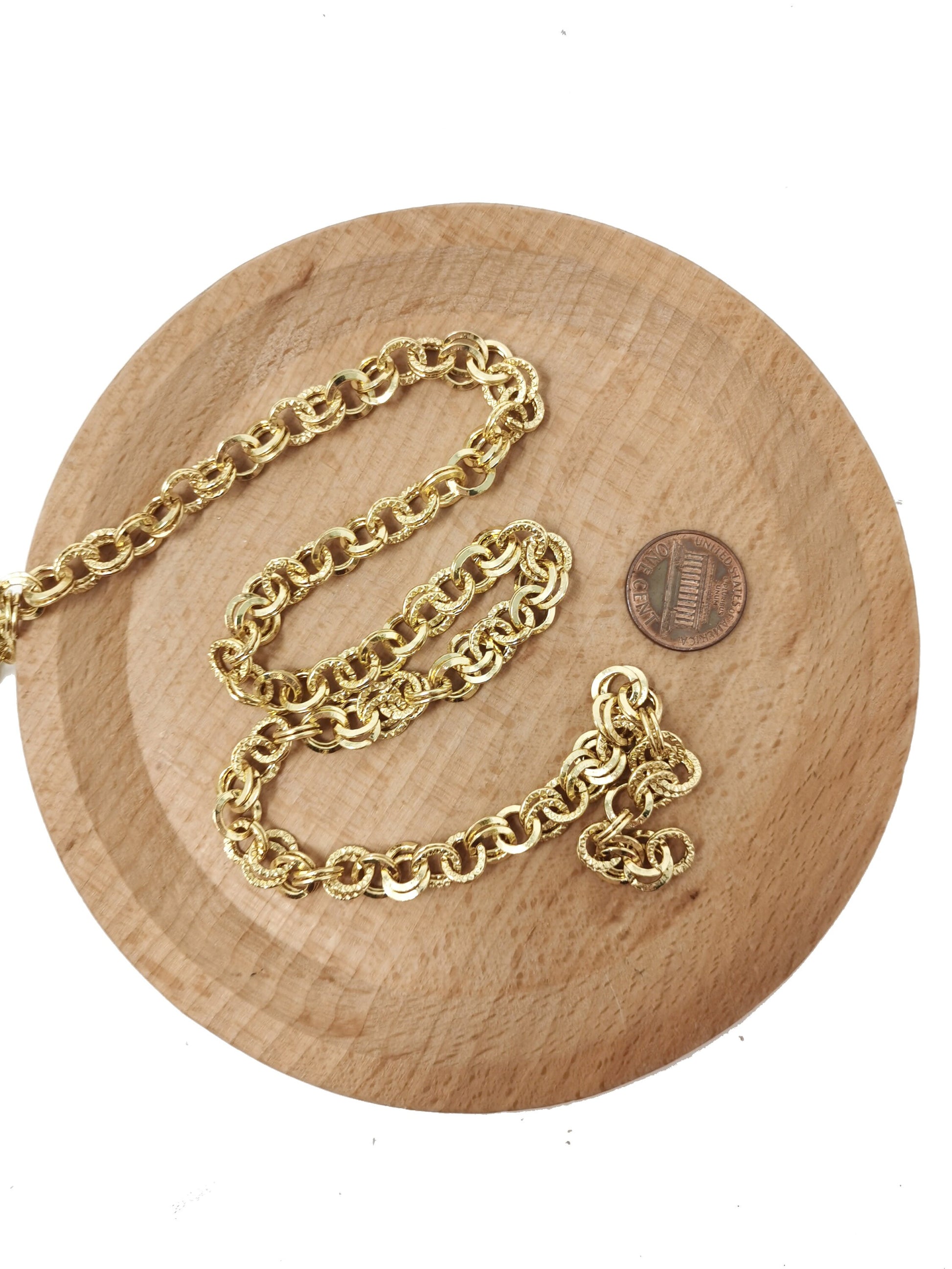 14K Gold Rolo Cable Chain by Yard, Rolo Cable Chain , Wholesale bulk Roll Chain for Jewelry Making, Width 8mm,ROLL-96,97