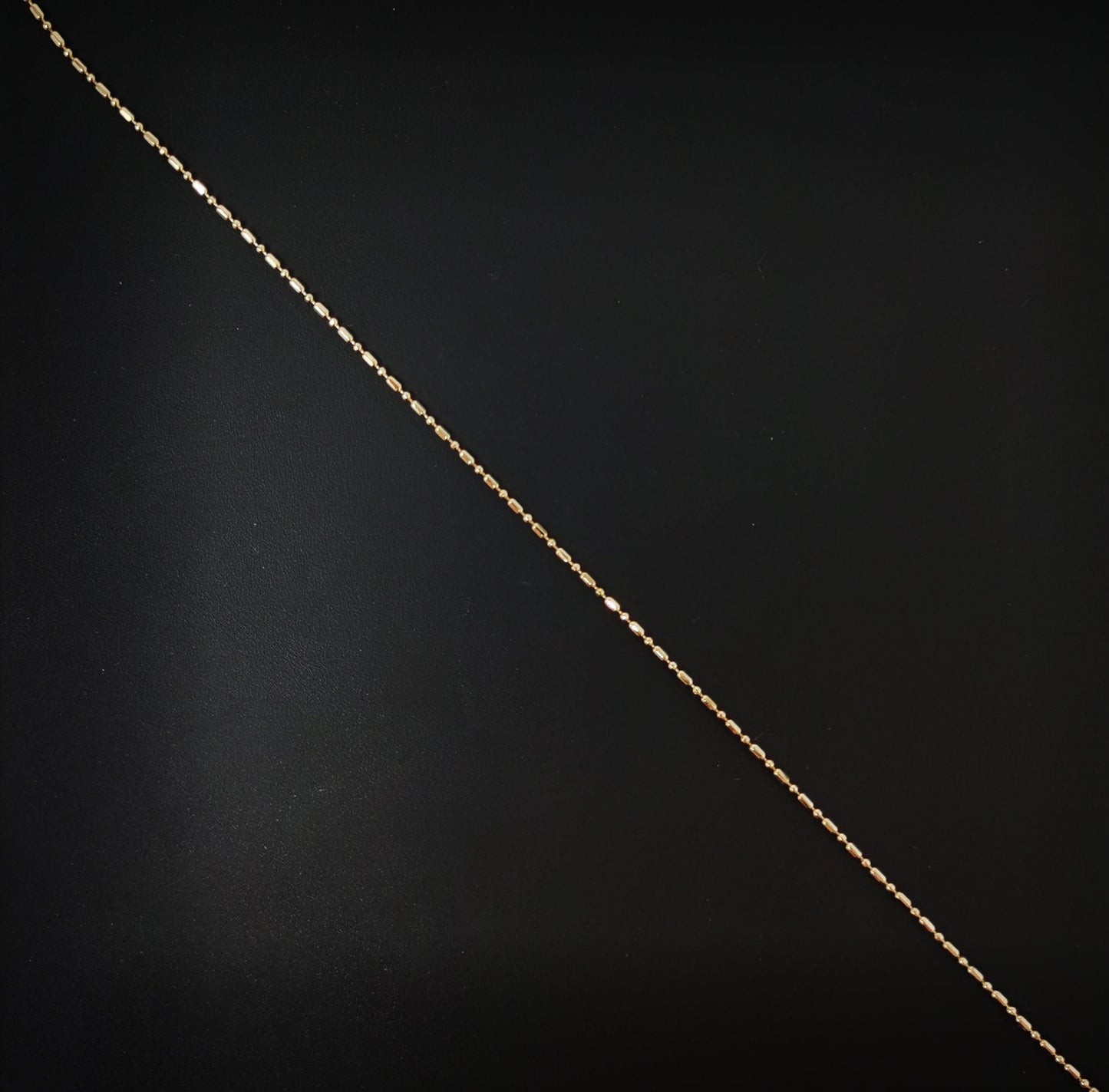 1pc 19.8'' Ready to Use 16K Rosy Gold Bead Necklace Chain, Layering Beaded Chain, Dainty Beaded Necklace, For Chain Necklace, 905