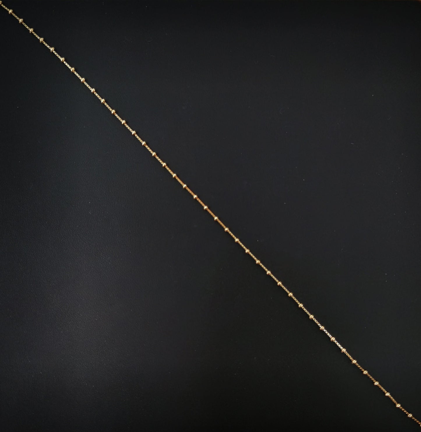 1pc 18'' Ball Sequence ready to wear 18k Gold Square Box Chain Necklace,Layering Dainty Box Chain Jewelry Making with Pendant Charm, CH-687