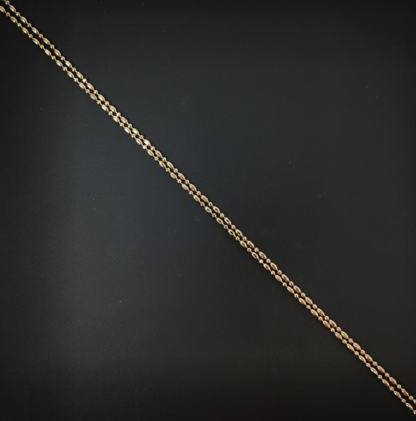 1pc 18'' or 20'' Ready to Use 18K Rosy Gold Bead Necklace Chain, Layering Beaded Chain,Dainty Beaded Necklace,For Chain Necklace, 698
