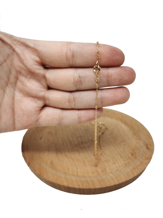 1pc 18'' Ready to Use 18K Rosy Gold Filled Rolo Necklace Chain, Layering Rolo Chain Dainty Necklace,For Pendant Charm Necklace MakingCH-710