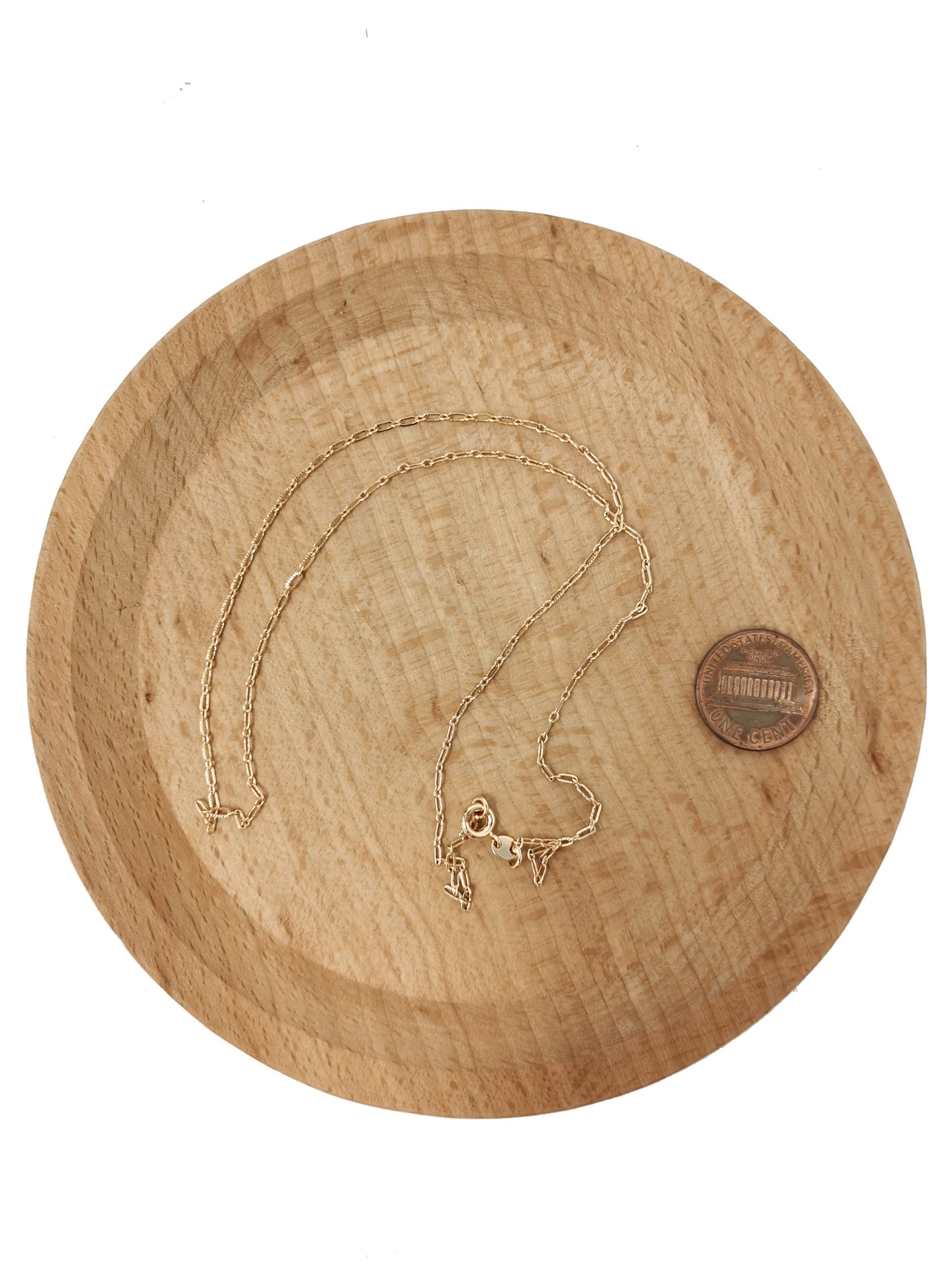 1pc 18'' Ready to Use 18K Rosy Gold Filled Rolo Necklace Chain, Layering Rolo Chain Dainty Necklace,For Pendant Charm Necklace MakingCH-710
