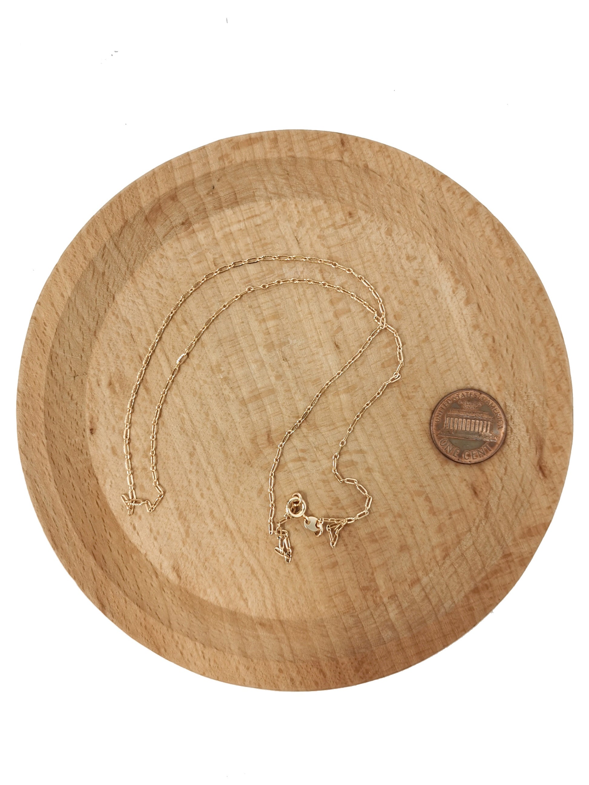 1pc 18'' Ready to Use 18K Rosy Gold Filled Rolo Necklace Chain, Layering Rolo Chain Dainty Necklace,For Pendant Charm Necklace MakingCH-710