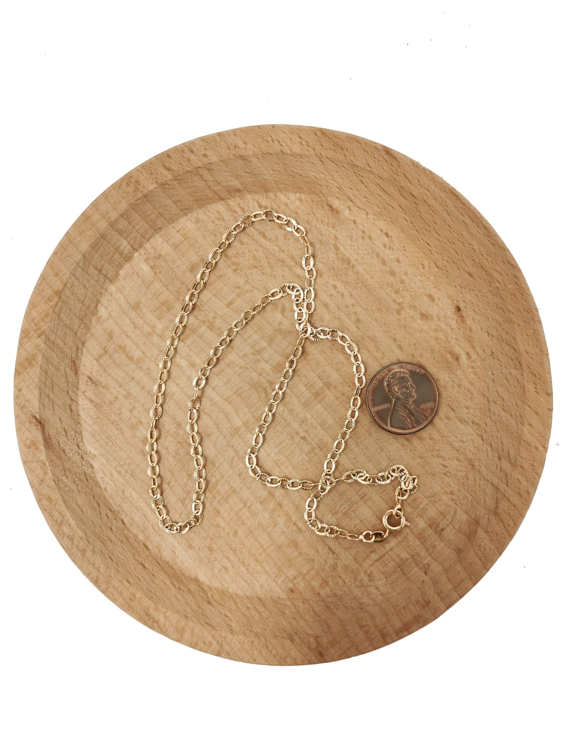 1pc 19.6' Ready to Use 18K Rosy Gold Rolo Necklace Chain,Layering Rolo Chain Dainty Necklace, For Pendant Charm Necklace Making, 737
