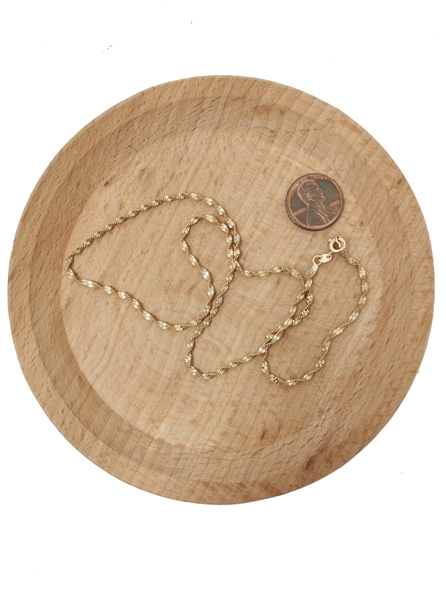 1pc 17.7'' Ready to Use 18K Rosy Gold Filled Singapore Necklace Chain, Layer Singapore Chain Dainty Necklace, For Necklace Making, 722