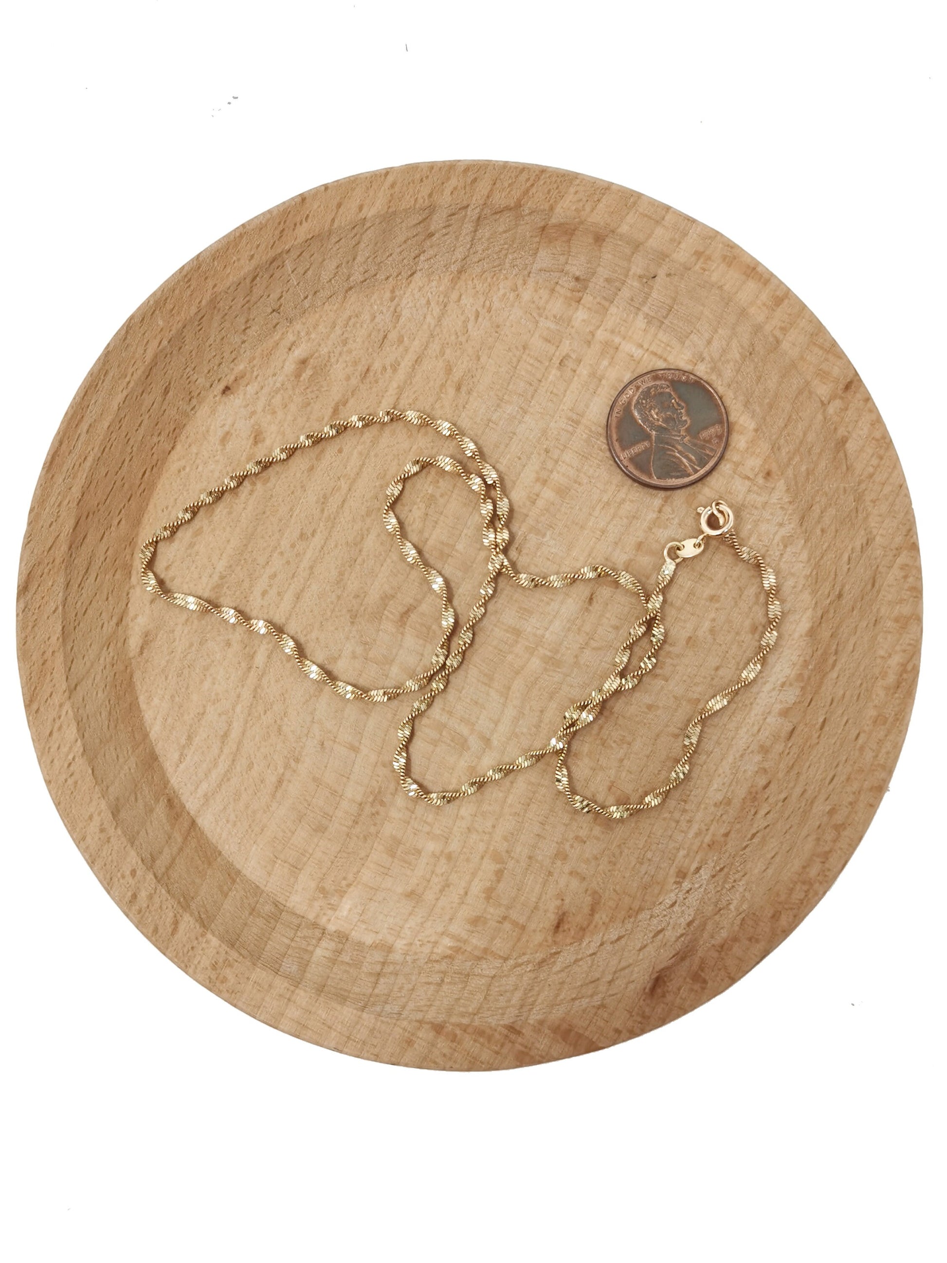 1pc 17.7'' Ready to Use 18K Rosy Gold Filled Singapore Necklace Chain, Layer Singapore Chain Dainty Necklace, For Necklace Making, 722