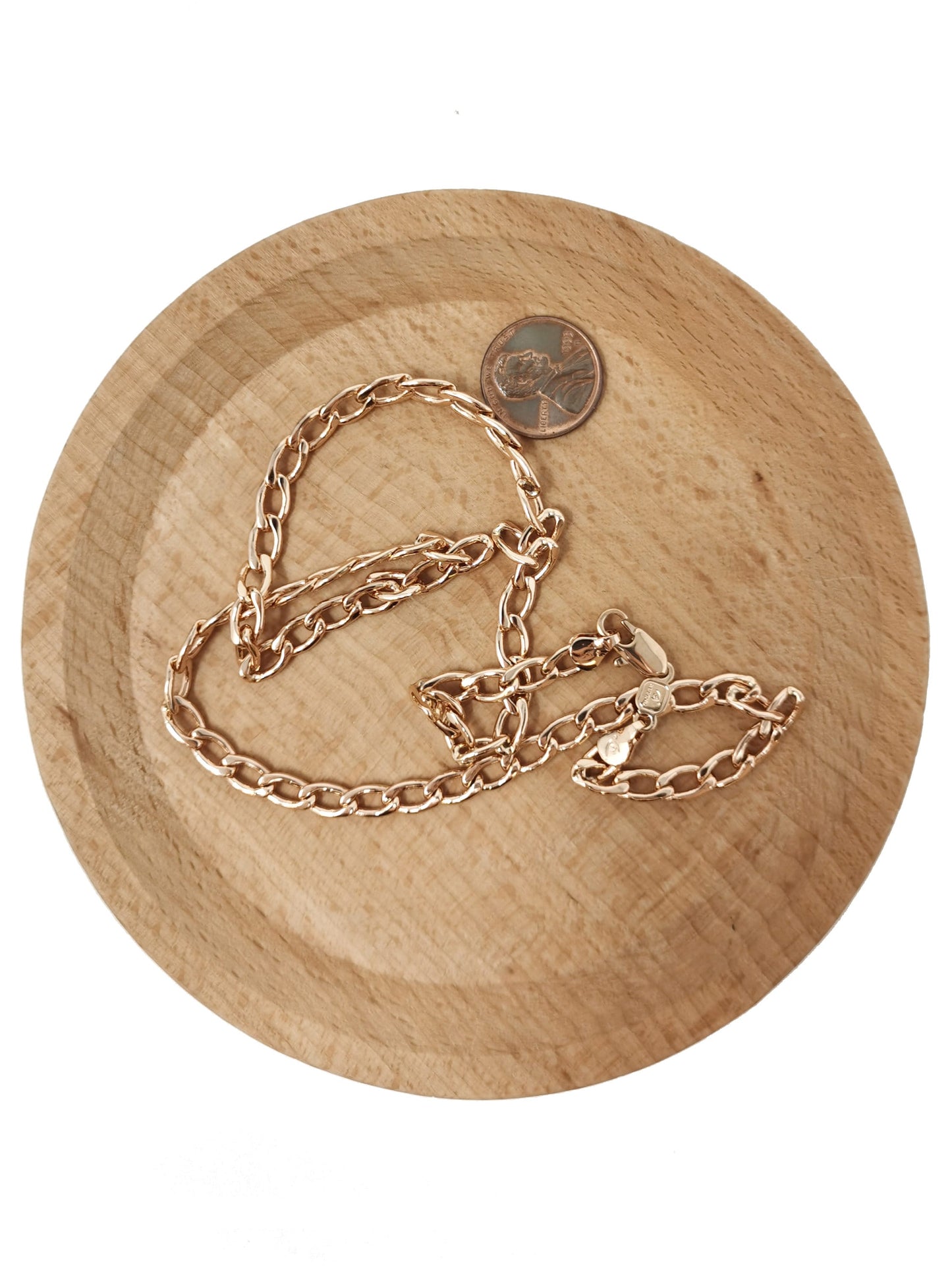 1pc 19'' Ready to Use 18K Rosy Gold Filled Cuban Curb Necklace Chain, Layering Curb Chain Dainty Necklace, For Necklace Making, CH-729