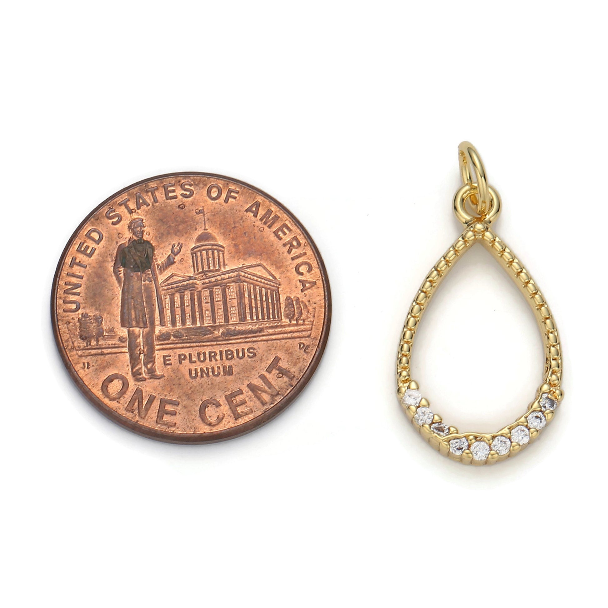 Gold Micro Pave Geometric Oval Charm, Cubic Zirconia Geometric Oval Pendant Charm, Charm, For DIY Jewelry