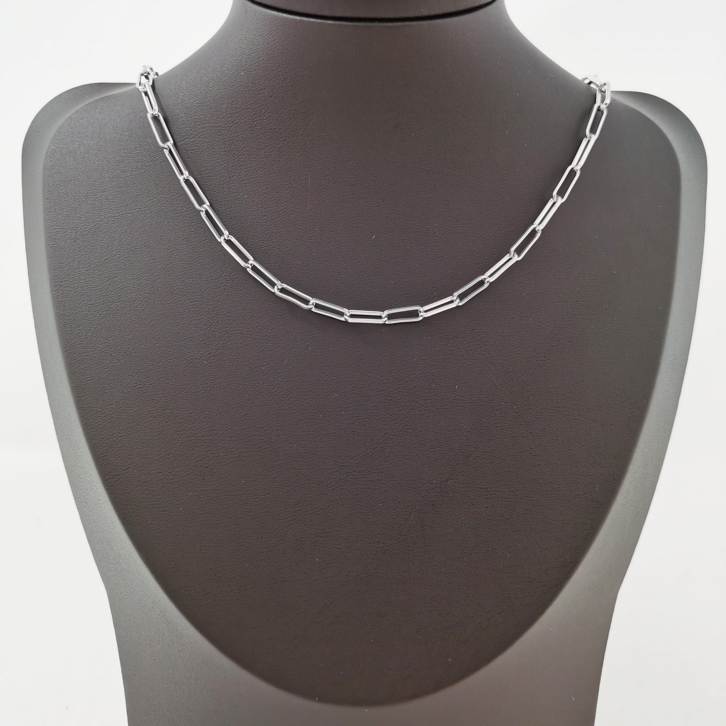 White Gold Paperclip Rolo Cable Chain by Yard, Cable Rolo Chain, Wholesale bulk Roll Chain Size 10x4mm, roll-198