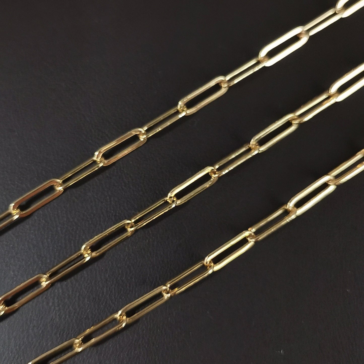 24K Gold Filled Paperclip Rolo Cable Chain by Yard, Gold Filled Cable Rolo Chain by Foot, Wholesale bulk Roll Chain for Jewelry Making, 161