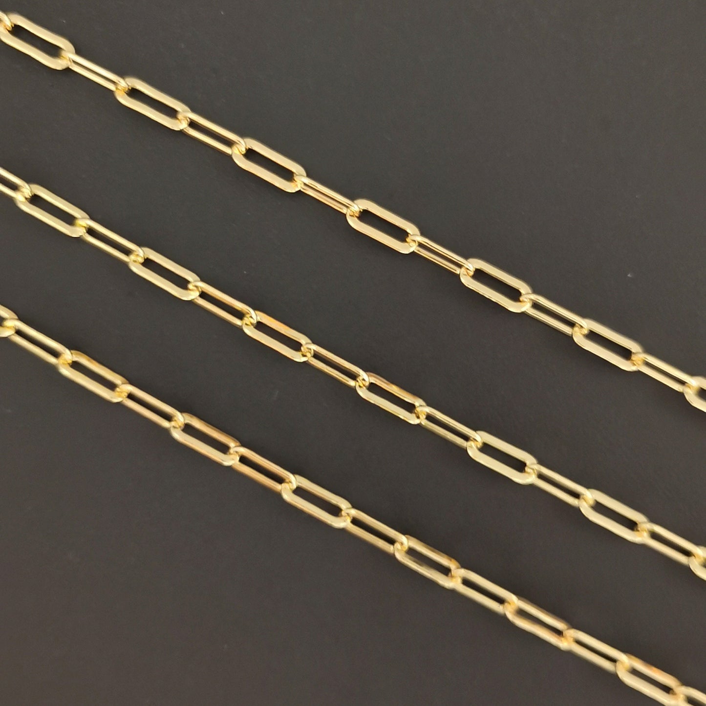 24K Gold Filled Paperclip Rolo Cable Chain by Yard, Gold Filled Cable Rolo Chain by Foot, Wholesale bulk Roll Chain for Jewelry Making, 165