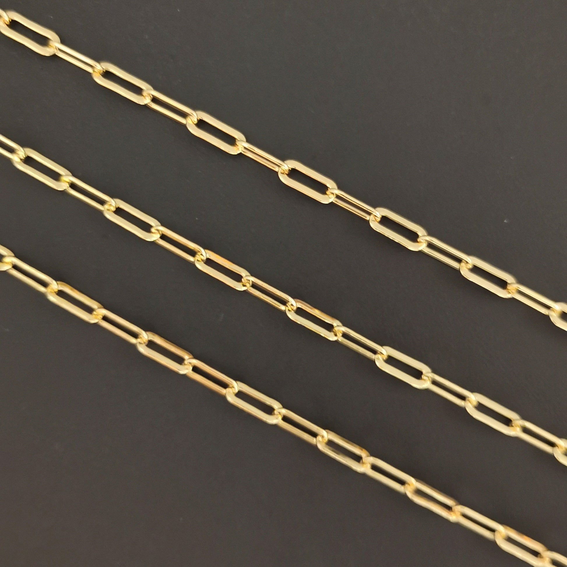 24K Gold Filled Paperclip Rolo Cable Chain by Yard, Gold Filled Cable Rolo Chain by Foot, Wholesale bulk Roll Chain for Jewelry Making, 165