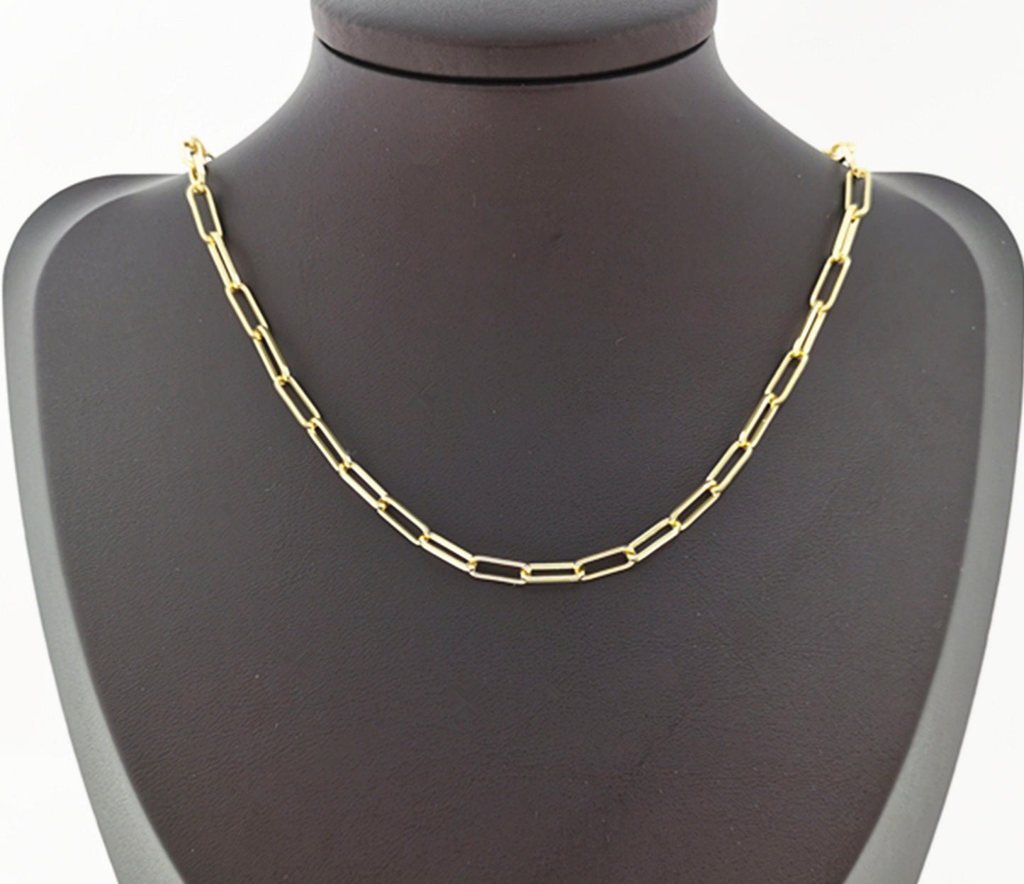 24K Gold Paperclip Cable Chain by Yard, Paperclip Chain by Foot, Wholesale bulk Roll Chain for Jewelry Making,172 / 181 /195