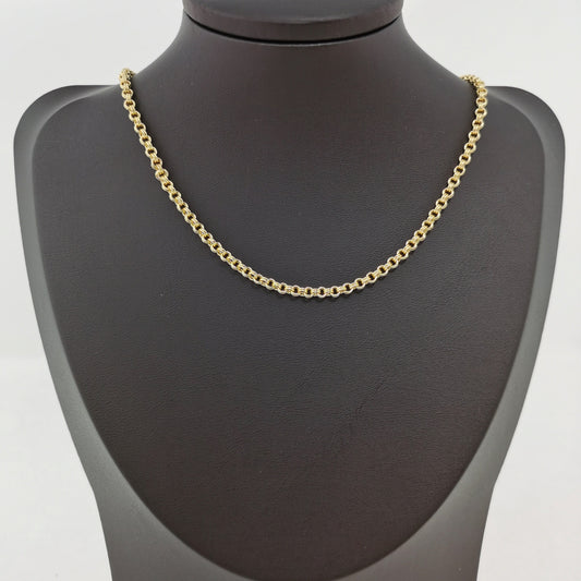 24K Gold Rolo Cable Chain by Yard, Oval Link Chain by Foot, Wholesale bulk Roll Chain for Jewelry Making, Width 3mm, 200