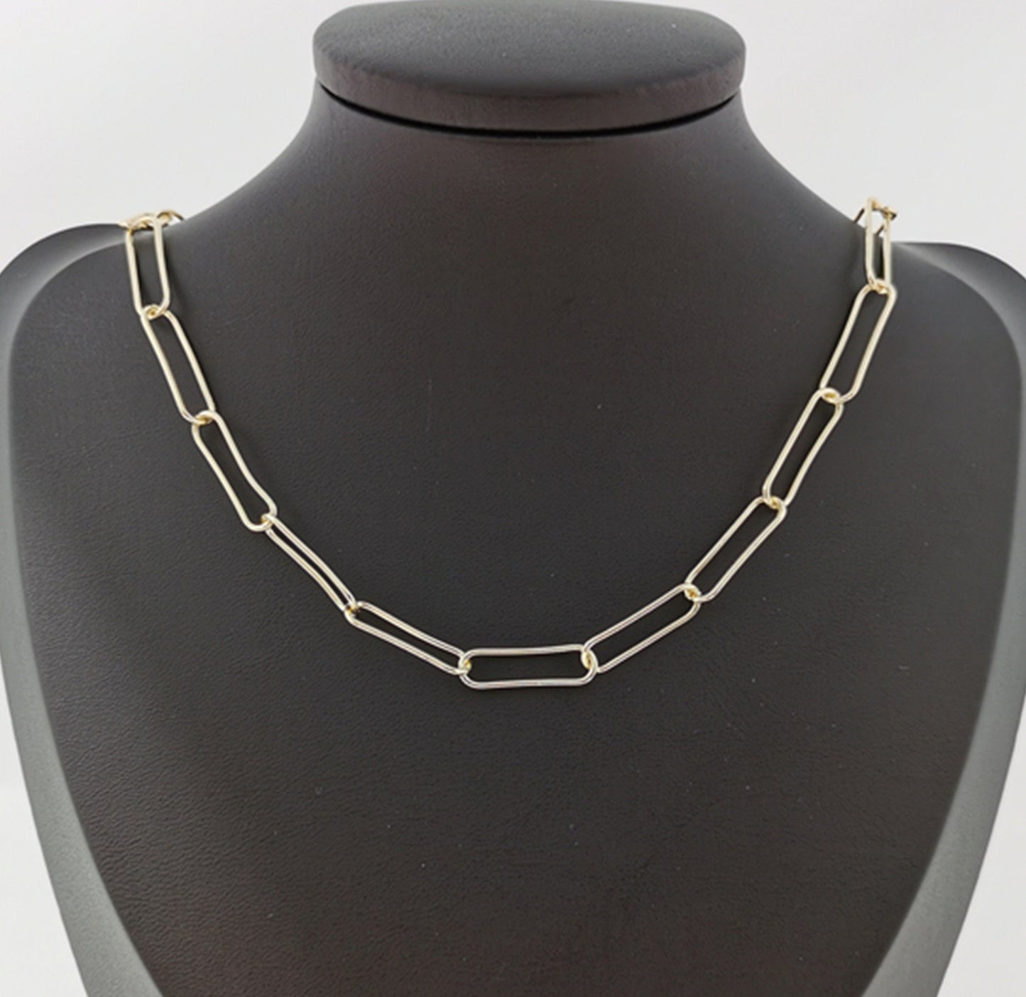 16K Gold Paperclip Rolo Cable Chain by Yard, Cable Rolo Chain by Foot, Wholesale bulk Roll Chain for Jewelry Making | ROLL-190