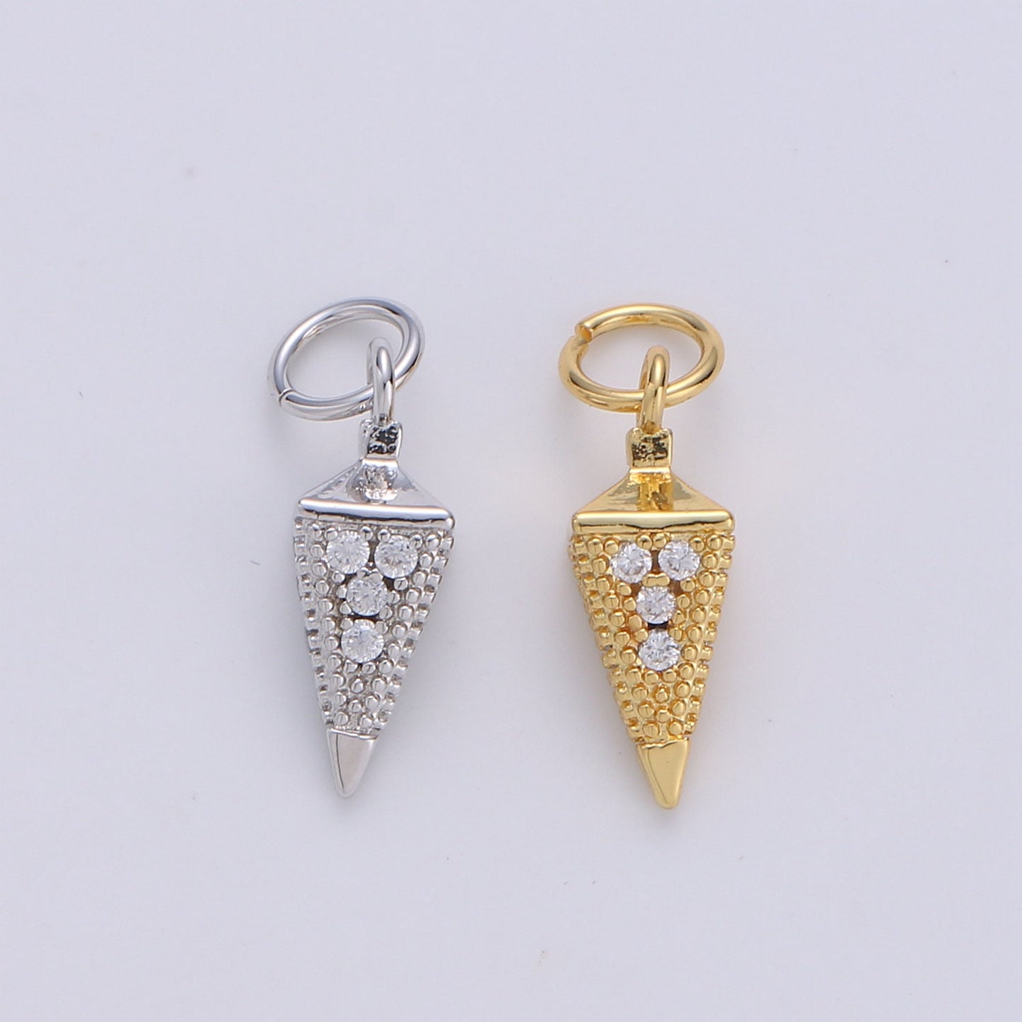 Tiny Pendulum charm 24k gold Spike Jewelry making, Jewelry component Stud Charm for Bracelet Earring Necklace Supply