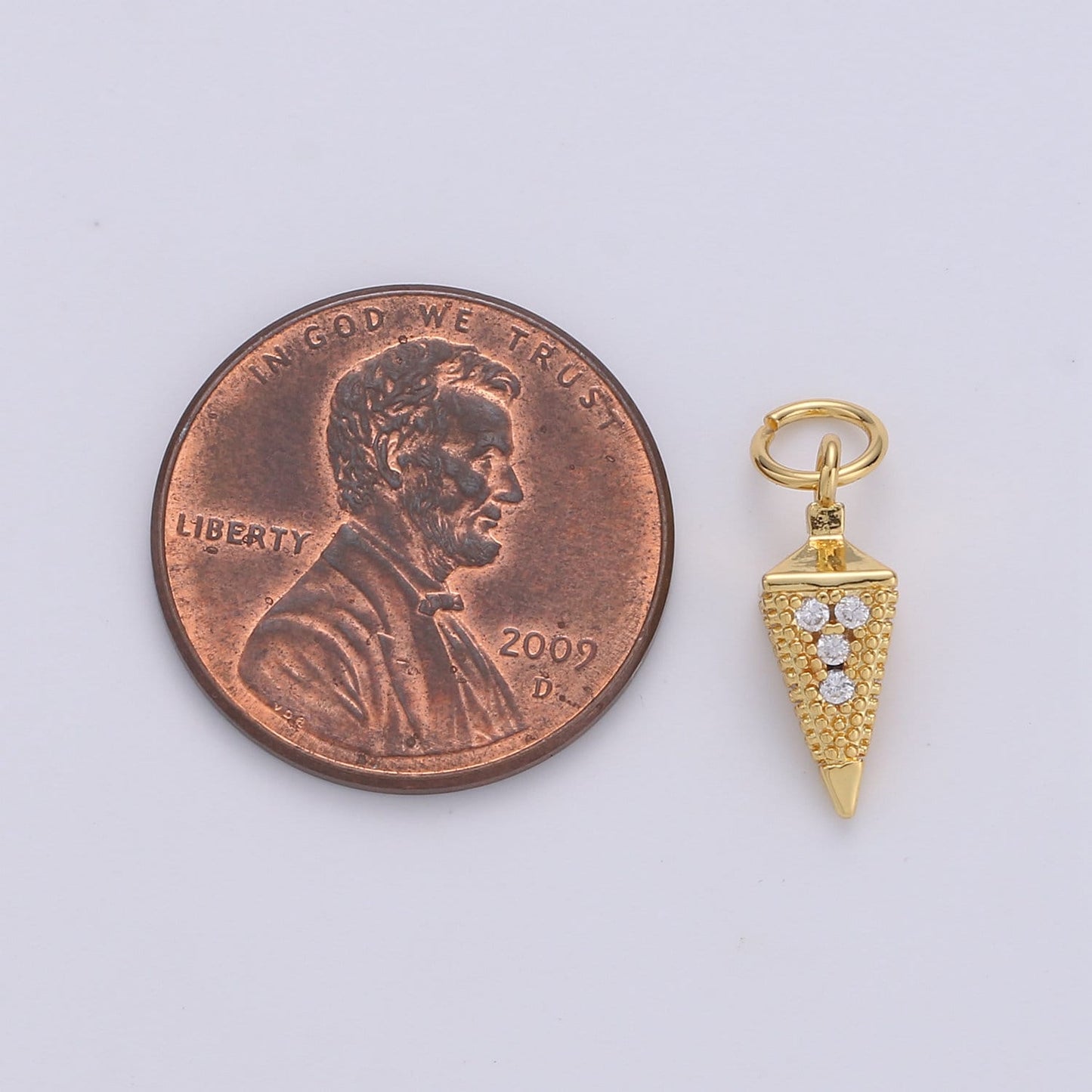 Tiny Pendulum charm 24k gold Spike Jewelry making, Jewelry component Stud Charm for Bracelet Earring Necklace Supply
