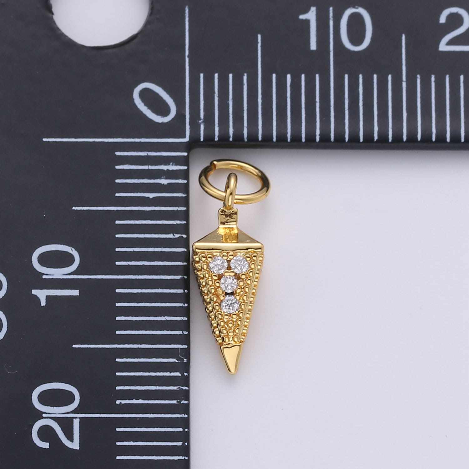 Tiny Pendulum charm 24k gold Spike Jewelry making, Jewelry component Stud Charm for Bracelet Earring Necklace Supply