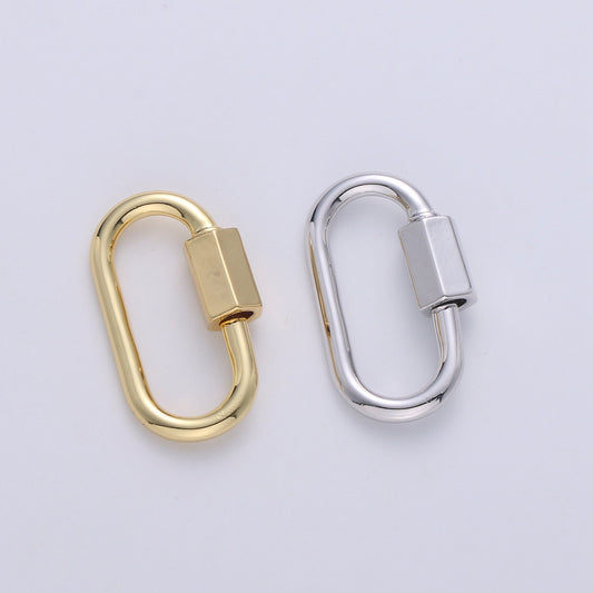 1pc Carabiner Screw  Clasp, Screw Clasp Oval , Interlocking Oval Clasp, Oval Shaped Clasps, Gold, Silver For Bracelet Necklace supp-707