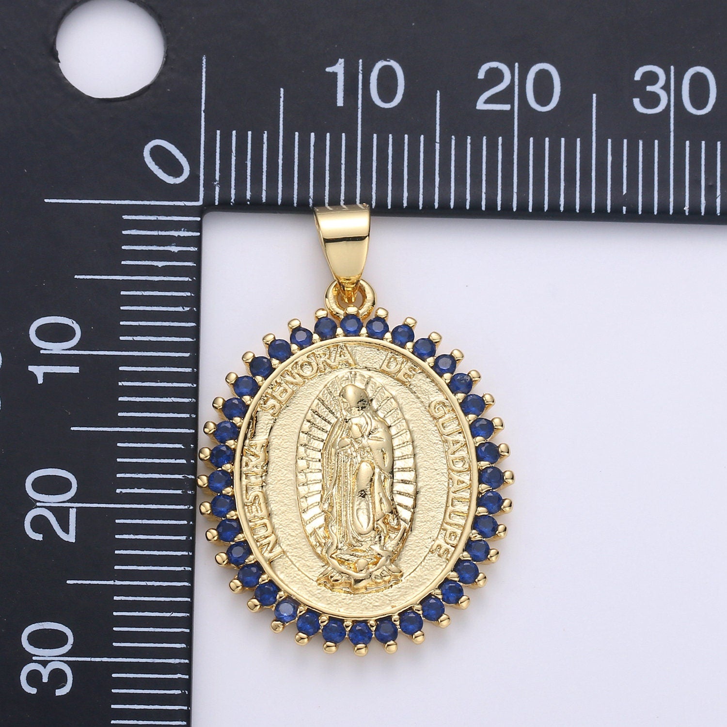 Micro Pave Our Lady of Guadalupe Charm Necklace Gold Guadalupe Pendant Necklace Women Religious Jewelry Supply, i-870, i-871