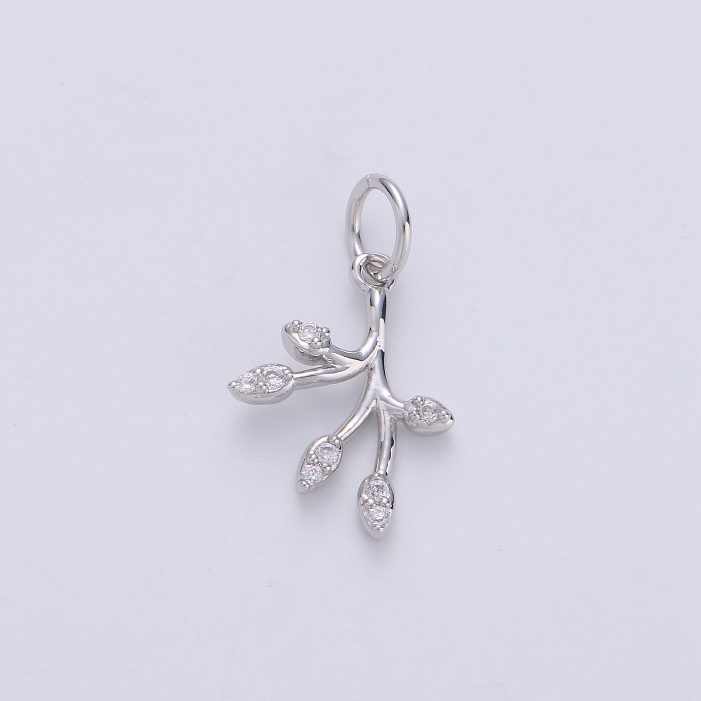 1x Gold Olive Leaf Charms Pendant,Tree Branch Leaf Charm Fit DIY Earring Necklace Jewelry Accessory DIY Craft Micro Pave Dainty Charm