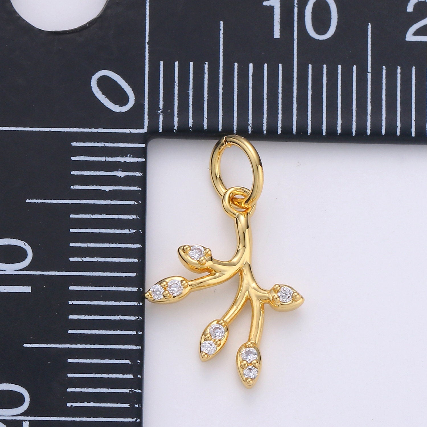 1x Gold Olive Leaf Charms Pendant,Tree Branch Leaf Charm Fit DIY Earring Necklace Jewelry Accessory DIY Craft Micro Pave Dainty Charm