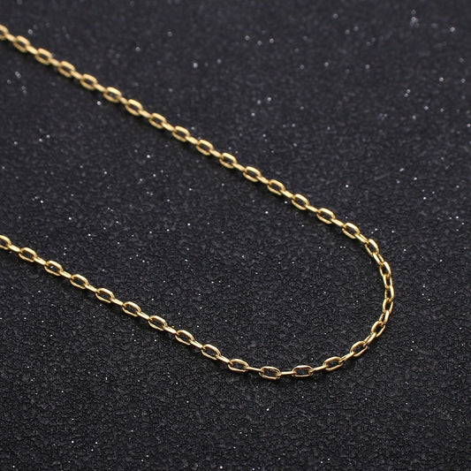 24K Gold Rolo Cable Chain by Yard, Oval Link Chain by Foot, Wholesale bulk Roll Chain for DIY Jewelry , Thickness 1mm,225