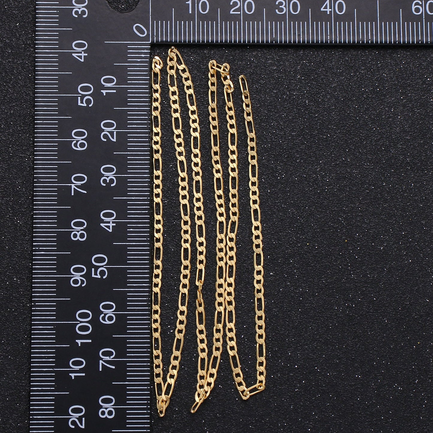 Gold Figaro Chain by Yard, Link Cable Link Elongate Chain by Foot, Wholesale bulk Roll Chain Jewelry Making 4.5mm width, Roll-226