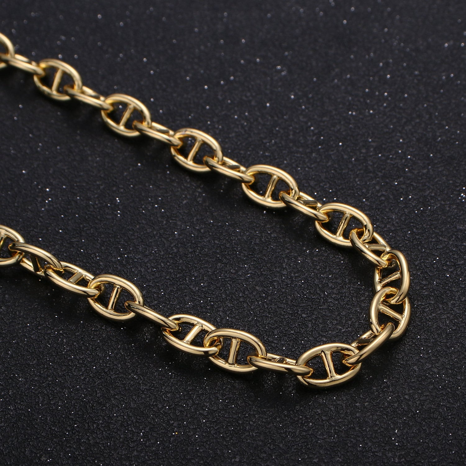 Gold Anchor Chain by Yard, Mariner Chain by Foot, Wholesale bulk Roll Chain for Jewelry Making 5x9mm, Roll-239