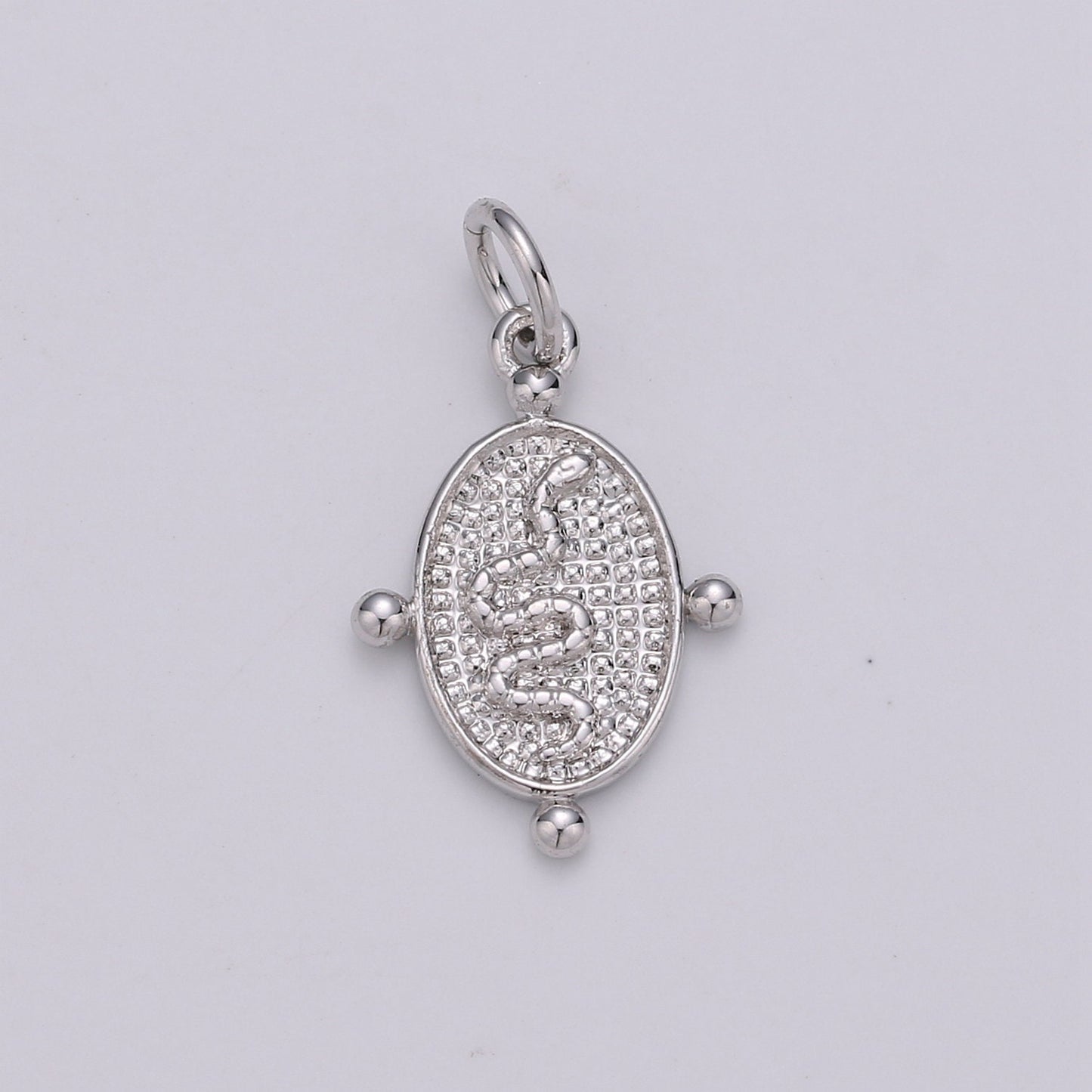 1pc 24k Gold Snake Pendant Charm, Dainty Oval Pendant Charm, Pendant Silver Serpent Charm For DIY Jewelry Chinese New Year