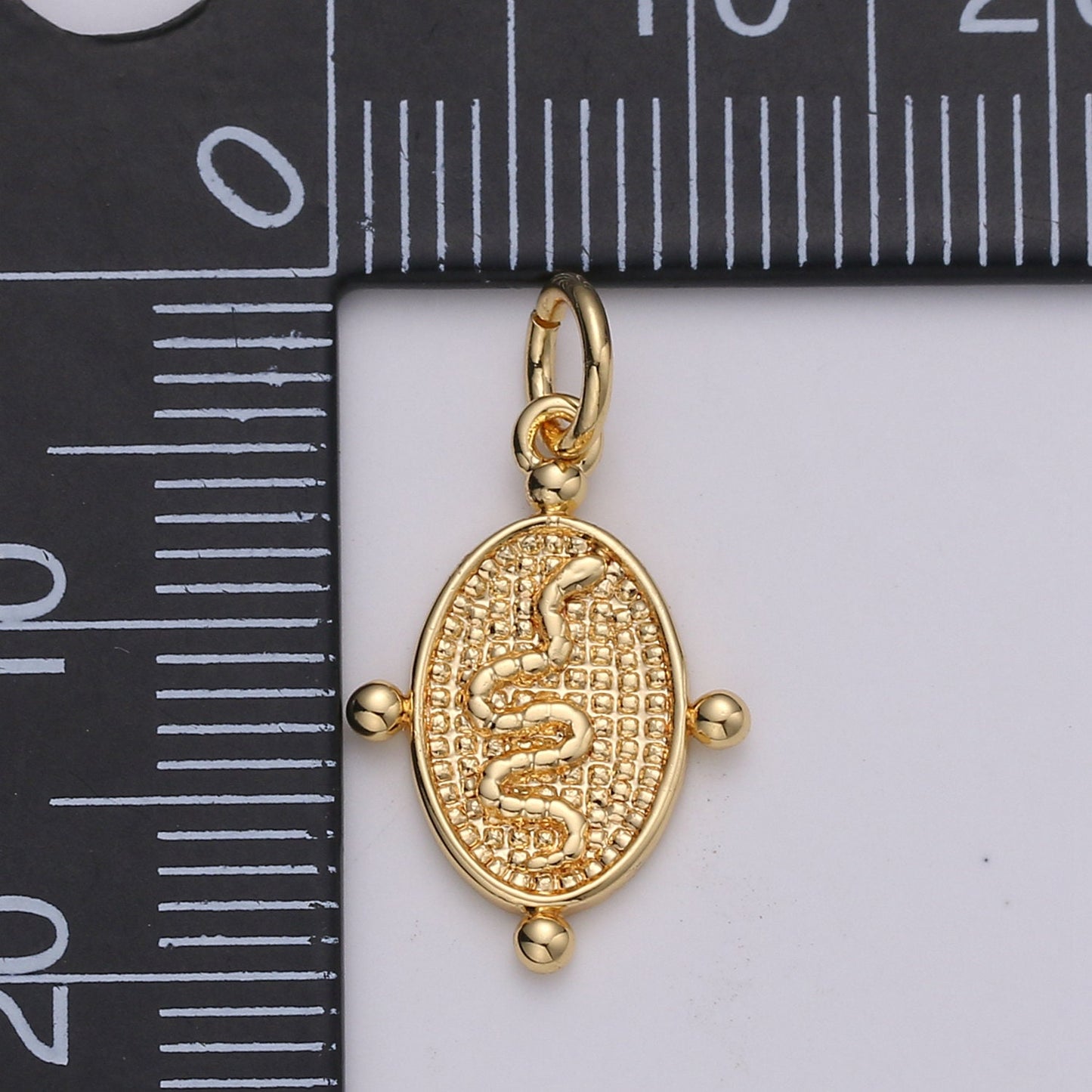 1pc 24k Gold Snake Pendant Charm, Dainty Oval Pendant Charm, Pendant Silver Serpent Charm For DIY Jewelry Chinese New Year