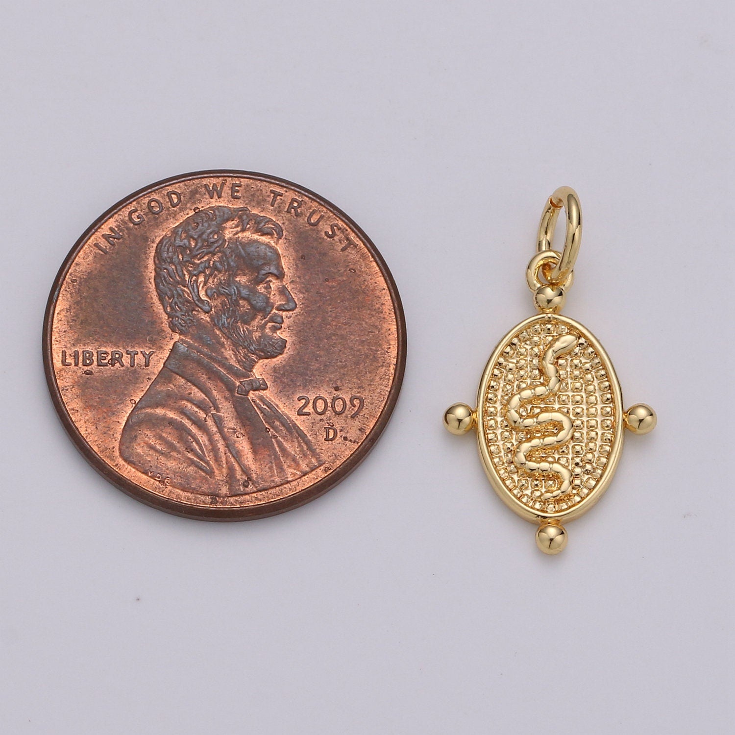 1pc 24k Gold Snake Pendant Charm, Dainty Oval Pendant Charm, Pendant Silver Serpent Charm For DIY Jewelry Chinese New Year