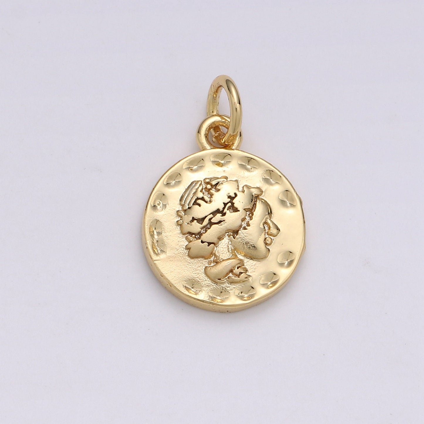 Gold Athena Charm Necklace, Goddess Necklace, delicate Layering necklace, Roman Coin Ancient Greek Jewelry good luck amulet gift, D-584