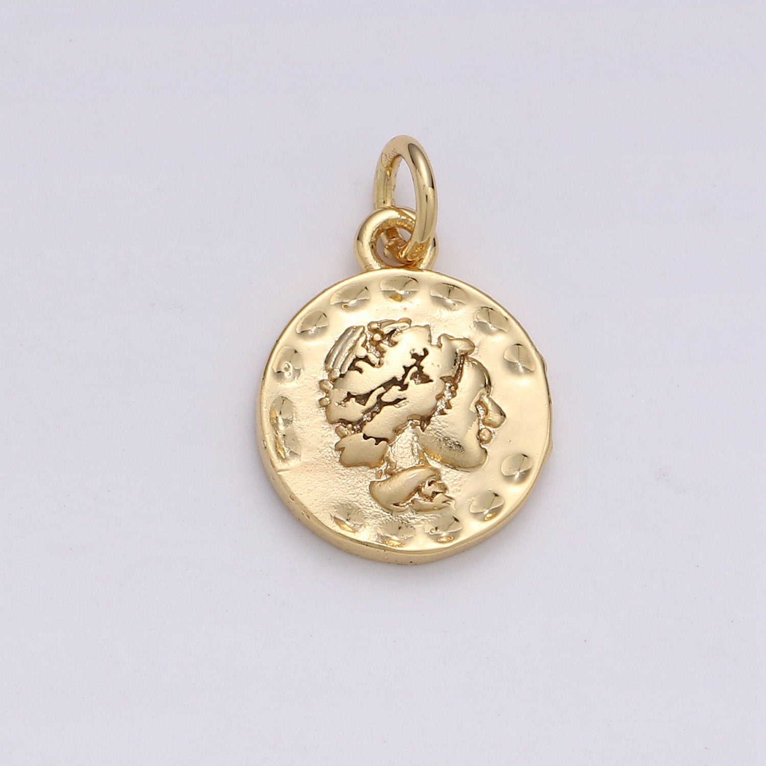 Gold Athena Charm Necklace, Goddess Necklace, delicate Layering necklace, Roman Coin Ancient Greek Jewelry good luck amulet gift, D-584