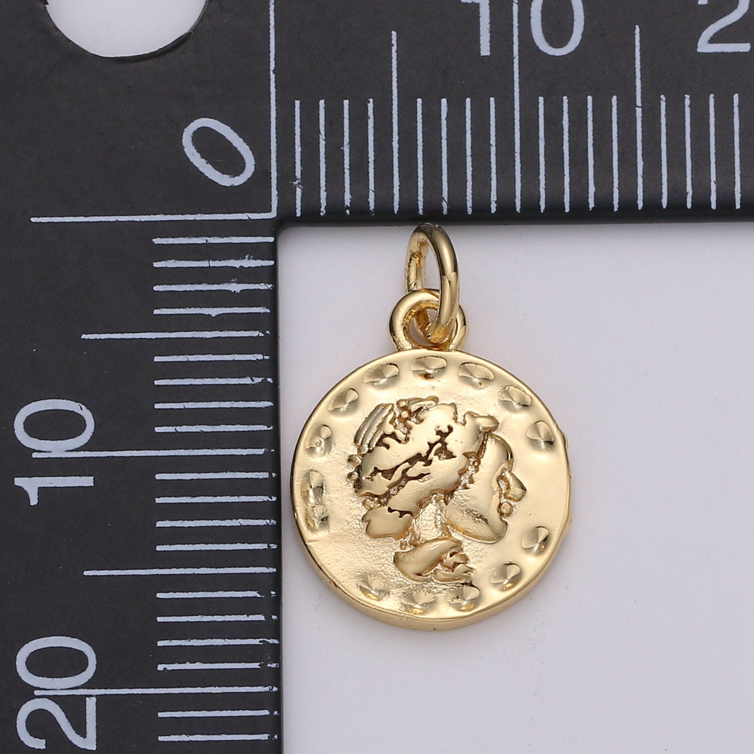 Gold Athena Charm Necklace, Goddess Necklace, delicate Layering necklace, Roman Coin Ancient Greek Jewelry good luck amulet gift, D-584