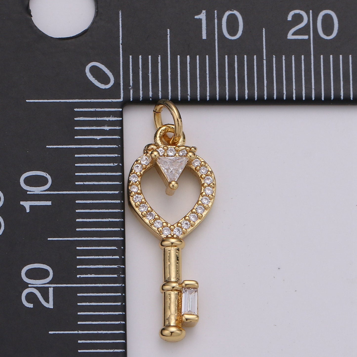 Dainty 24k Gold Key Charms, Love Charm, Cubic Charm , Micro Pave Silver Love Key charm Relationship Jewelry Inspired