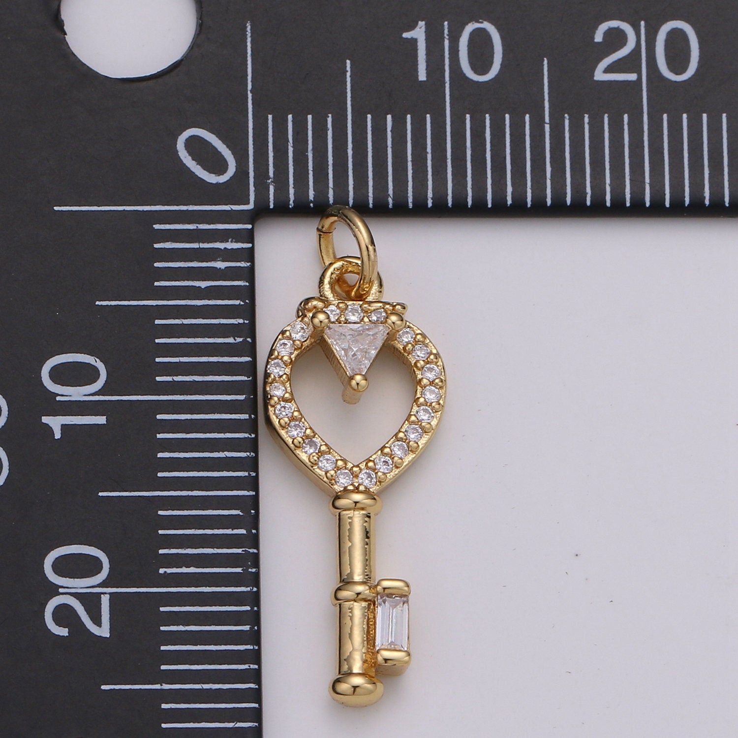 Dainty 24k Gold Key Charms, Love Charm, Cubic Charm , Micro Pave Silver Love Key charm Relationship Jewelry Inspired