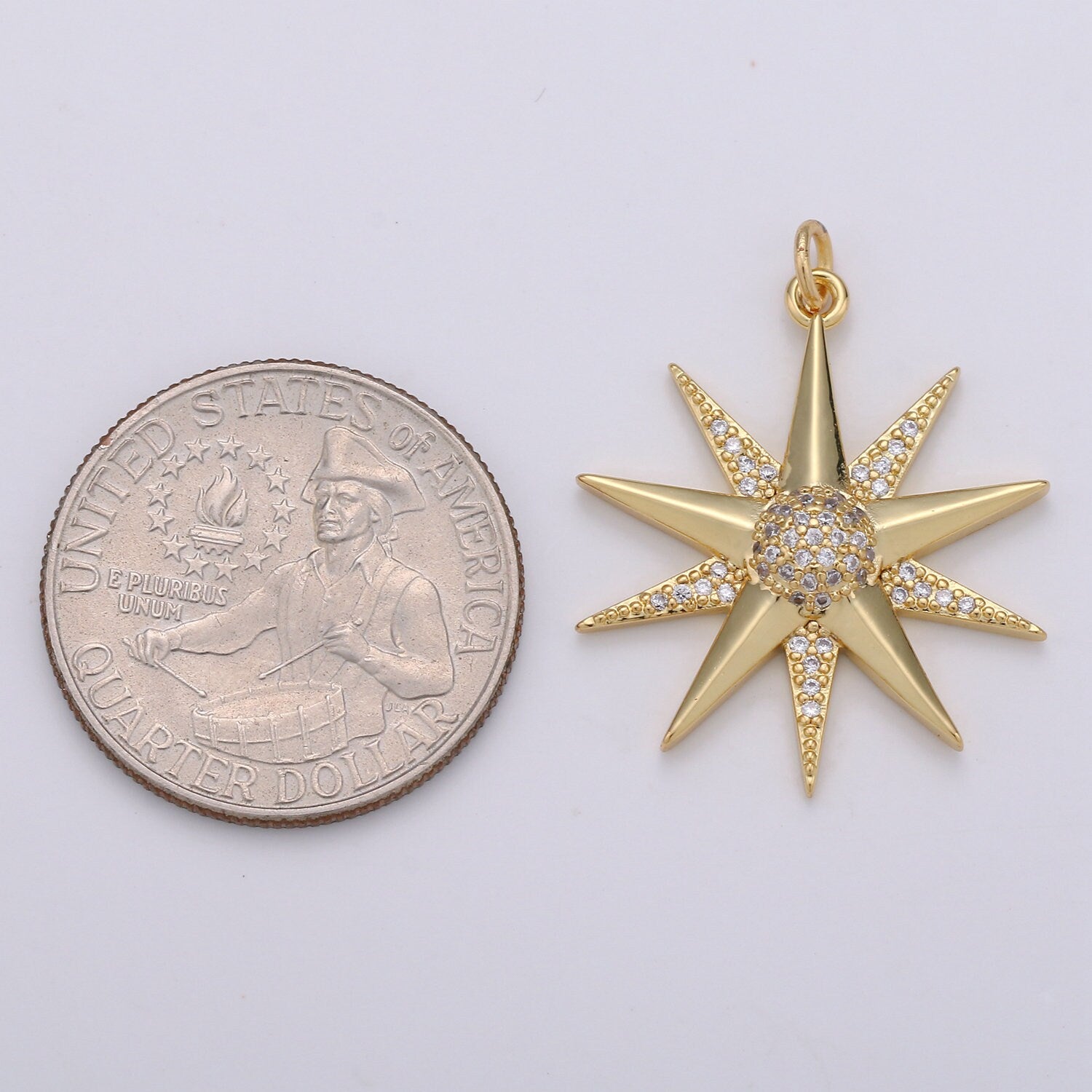 1x Micro Pave Star Charms, Cubic Zirconia Charms, CZ Charms, Gold Star Charm, Necklace Pendant Bracelet Charms Silver Star Celestial Jewelry