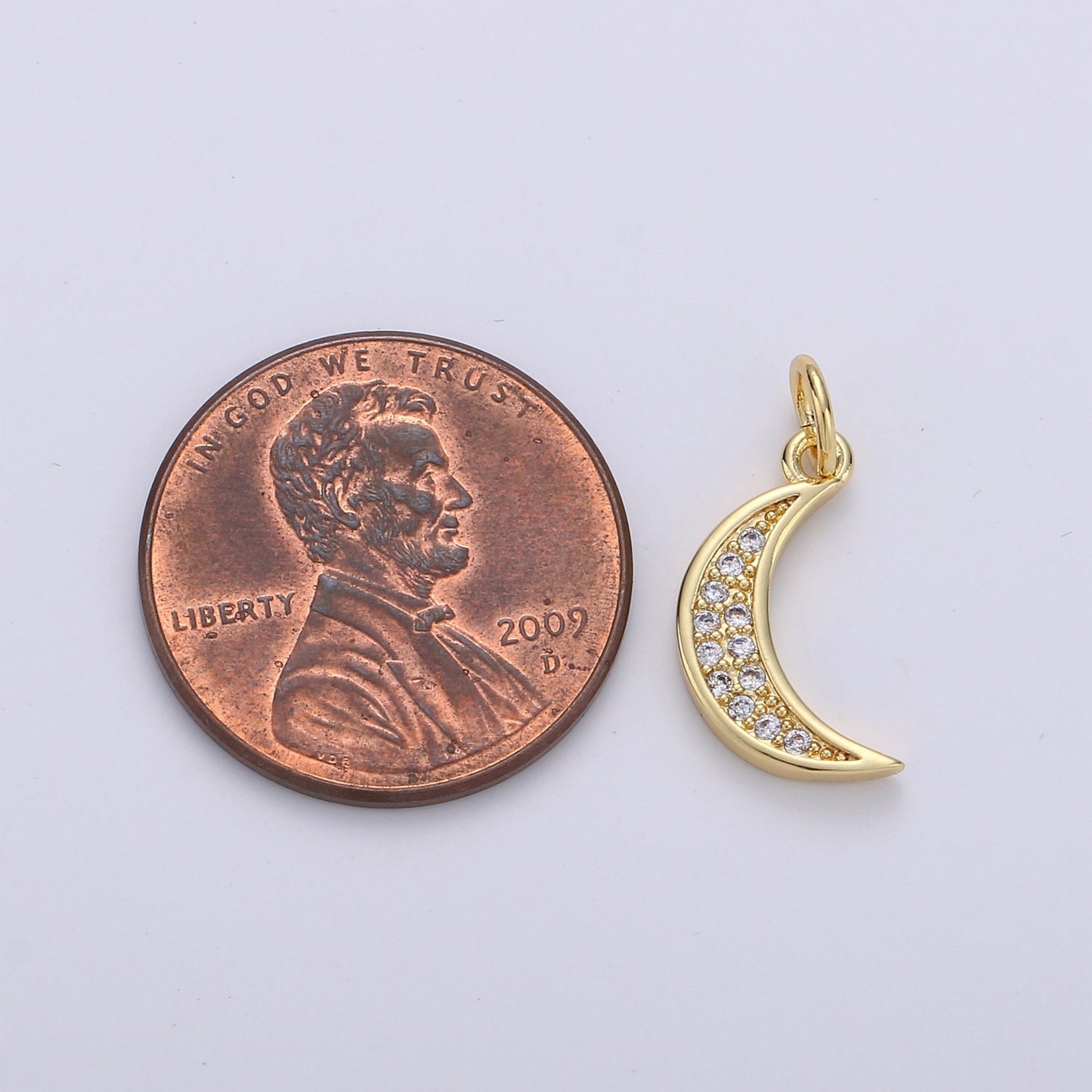 Dainty MOON charm, Micro Pave CZ Small Moon Charms, Dainty Pave Moon Charm, Dangle charms for Jewelry Supply, CH-1281