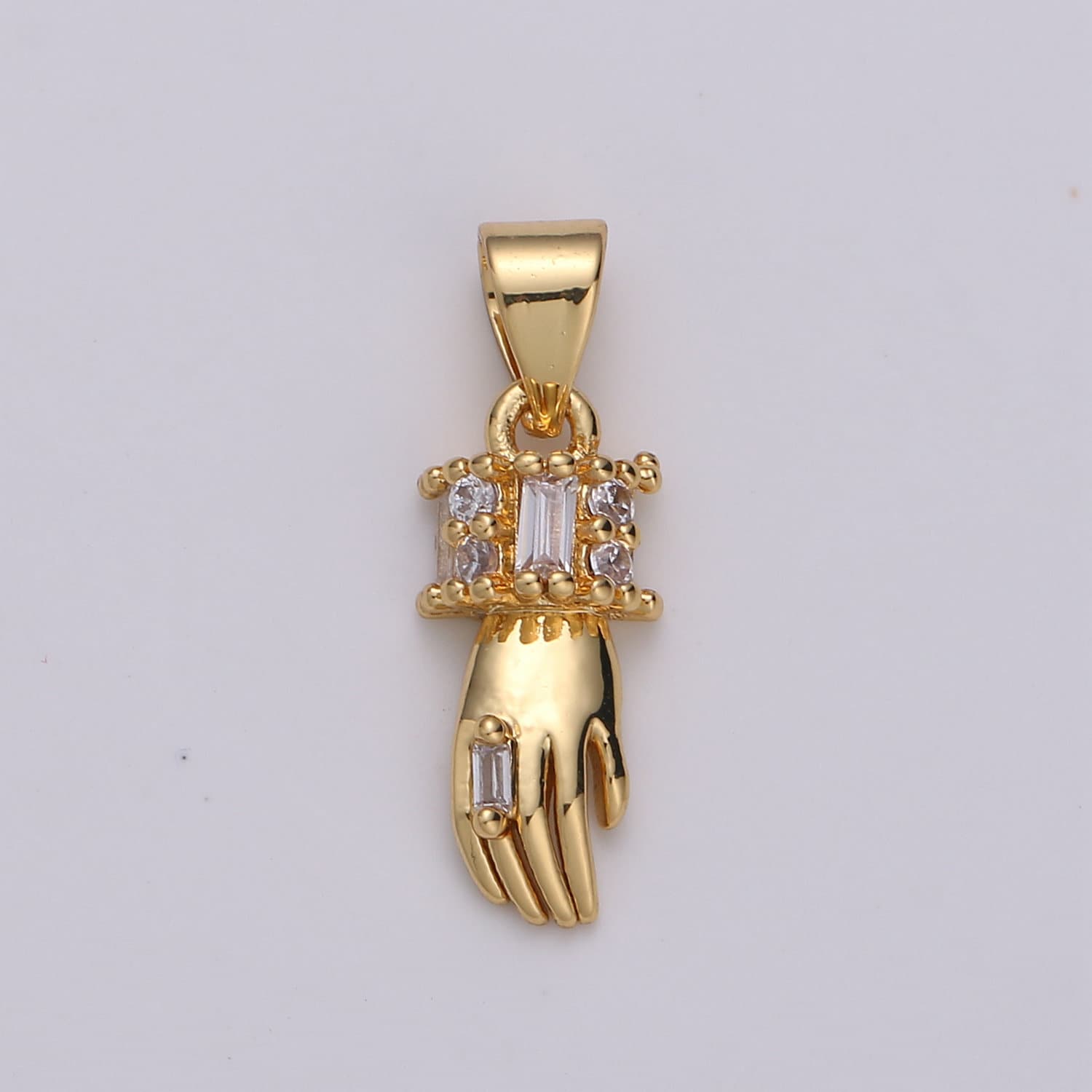 1pc Gold Micro Pave CZ Heart Pendant Charm, Gold Hand Micro Pave CZ Pendant Charm, Pendant, For DIY Jewelry,pdgf-173