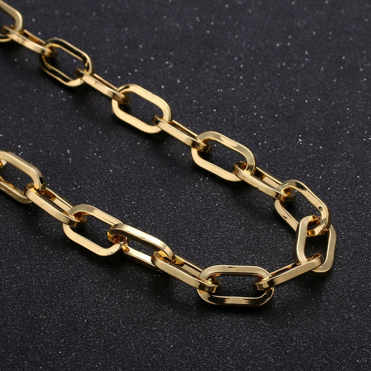 Chunky Paper Clip Chain by Yard, Large Box Chain by Foot, Wholesale bulk Roll Chain Jewelry Making for Bold Statement Layer Necklace,242