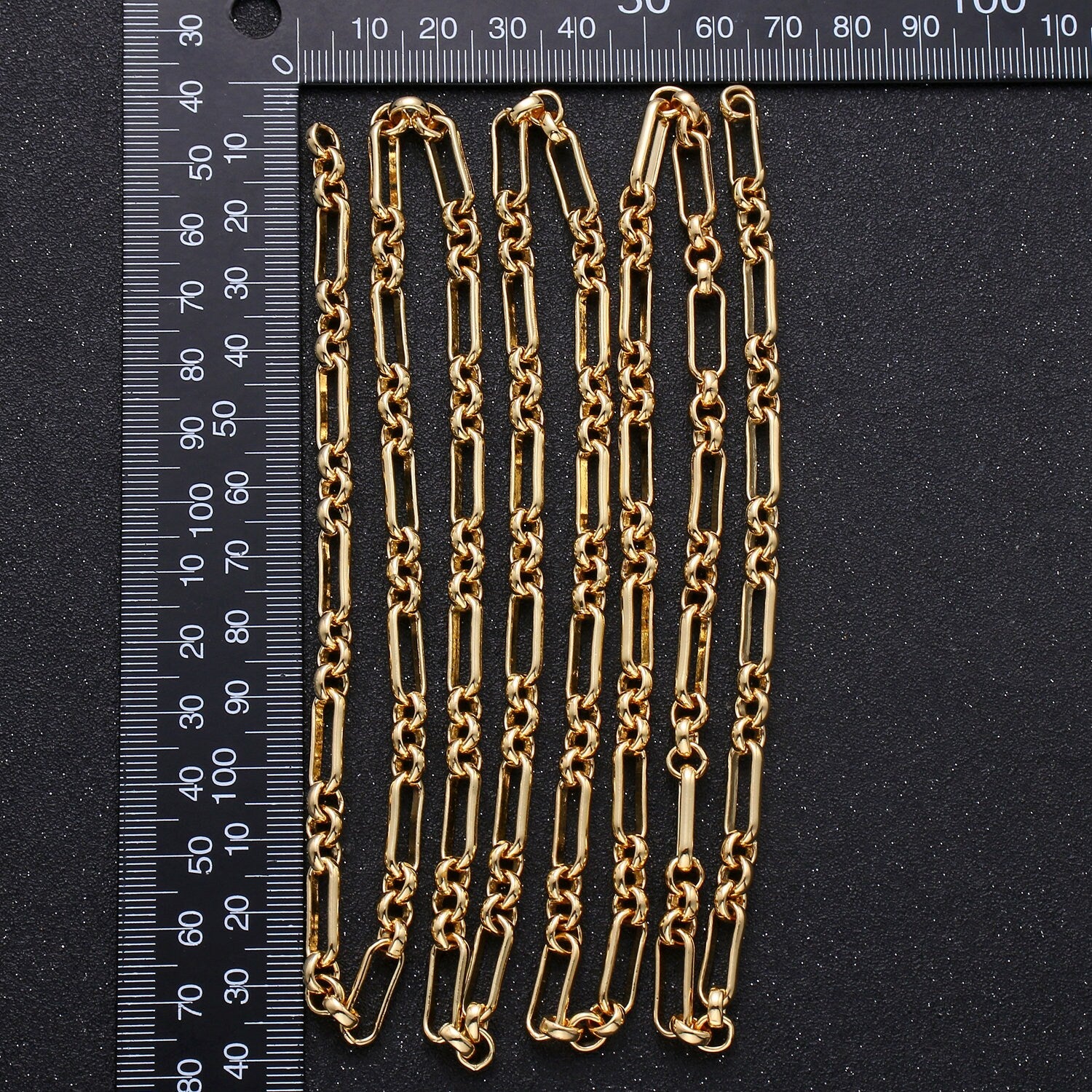 24K Gold Plated Figure 8 Chain by Yard, Gold Figure Eight Chain by Foot, Wholesale bulk Roll Chain for Jewelry Making, Size 12x5mm, 233