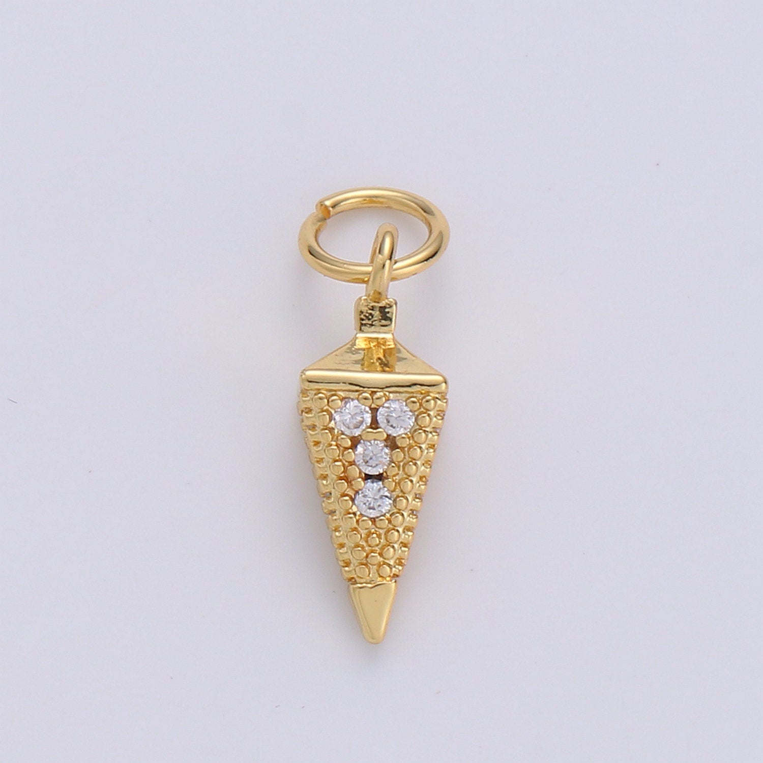 Tiny Pendulum charm 24k gold Spike Jewelry making, Jewelry component Stud Charm for Bracelet Earring Necklace Supply