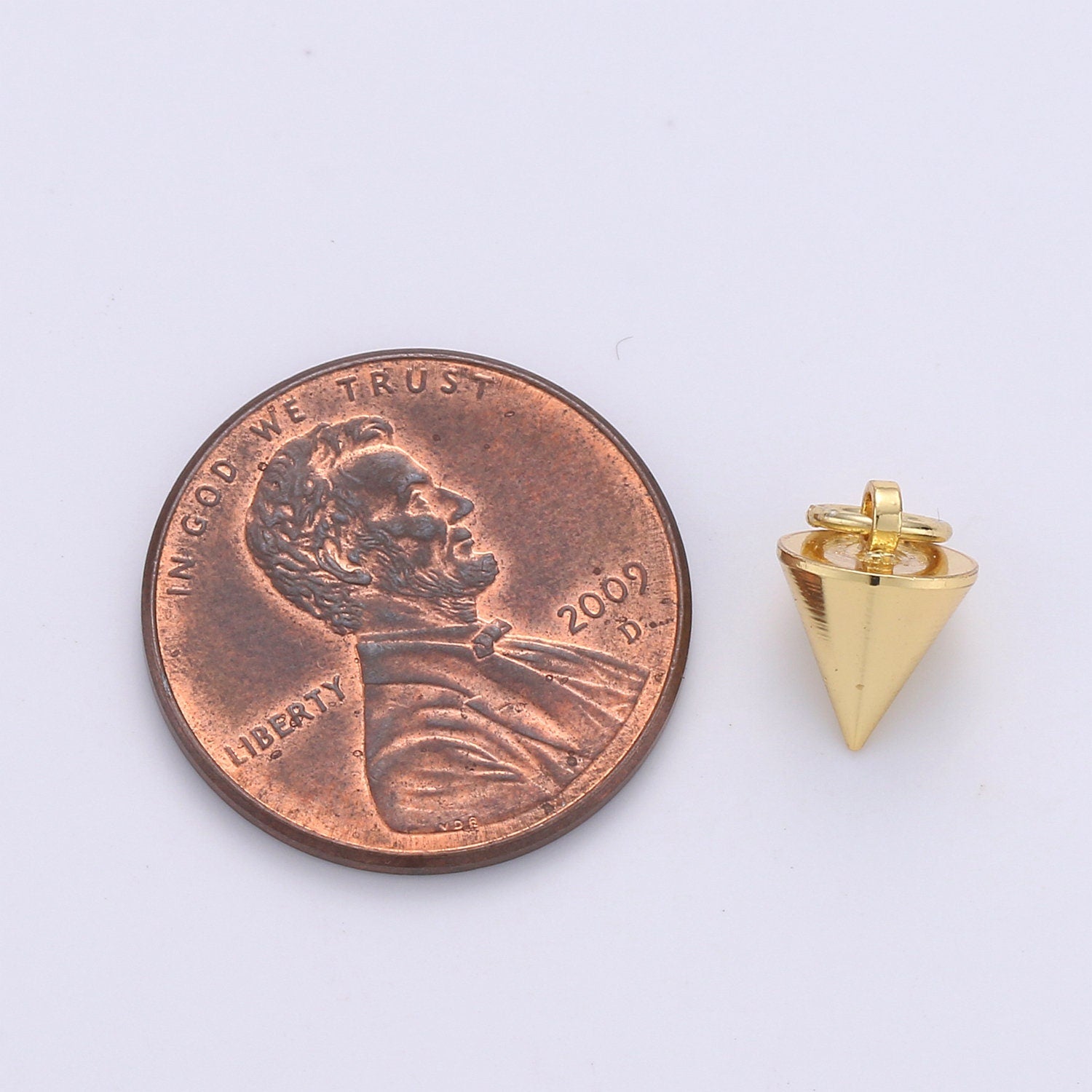 Dainty 24K Gold Spike Charms,11x7mm Spike Pendants Conical Spike Charm,Drop Pendulum Pendant Stud Charm,Jewelry Finding