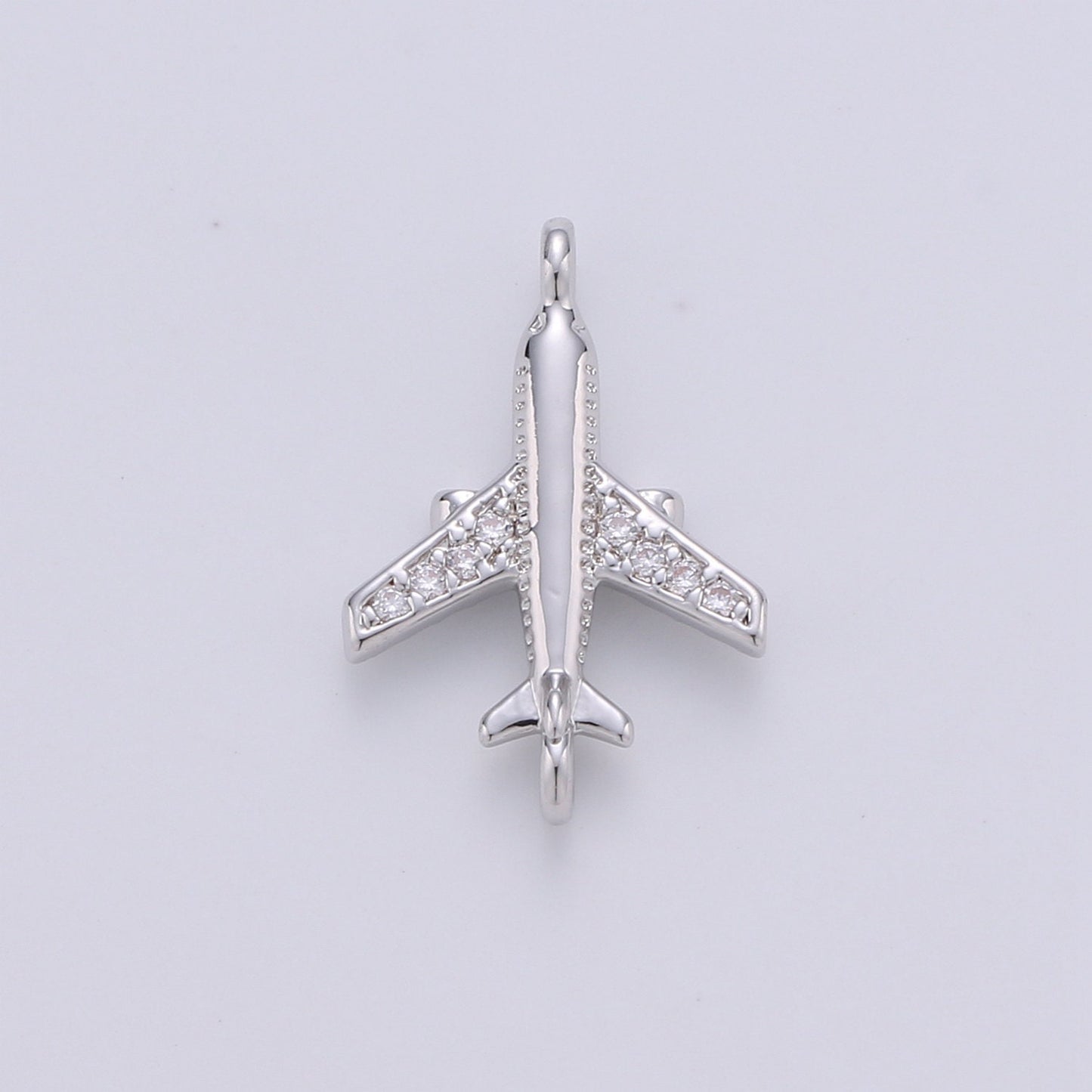 1pc 24k Gold Micro Pave CZ Plane Charm Connector Micro Pave CZ Airplane Bracelet Connector For Bracelet Necklace Supply