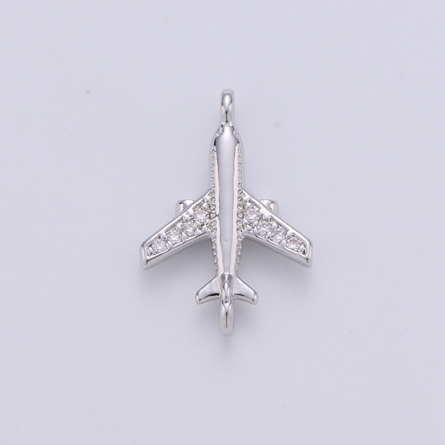 1pc 24k Gold Micro Pave CZ Plane Charm Connector Micro Pave CZ Airplane Bracelet Connector For Bracelet Necklace Supply