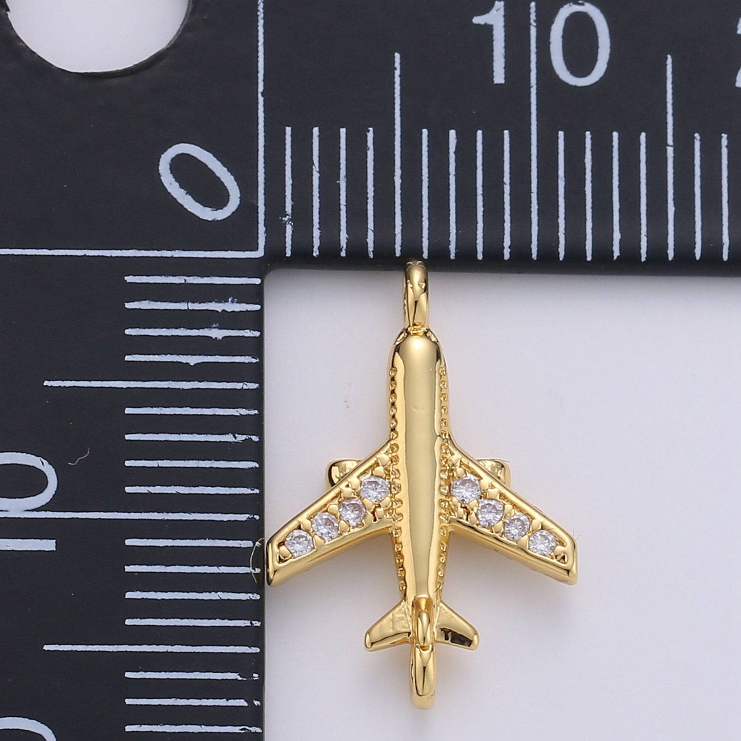 1pc 24k Gold Micro Pave CZ Plane Charm Connector Micro Pave CZ Airplane Bracelet Connector For Bracelet Necklace Supply