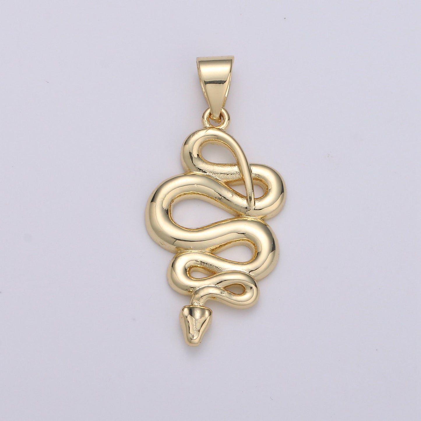 1pc 14k Gold Snake Charm, Gold Snake Pendant Charm, Charm, For Serpent Animal Jewelry Dangle Charm, PDGF-1816