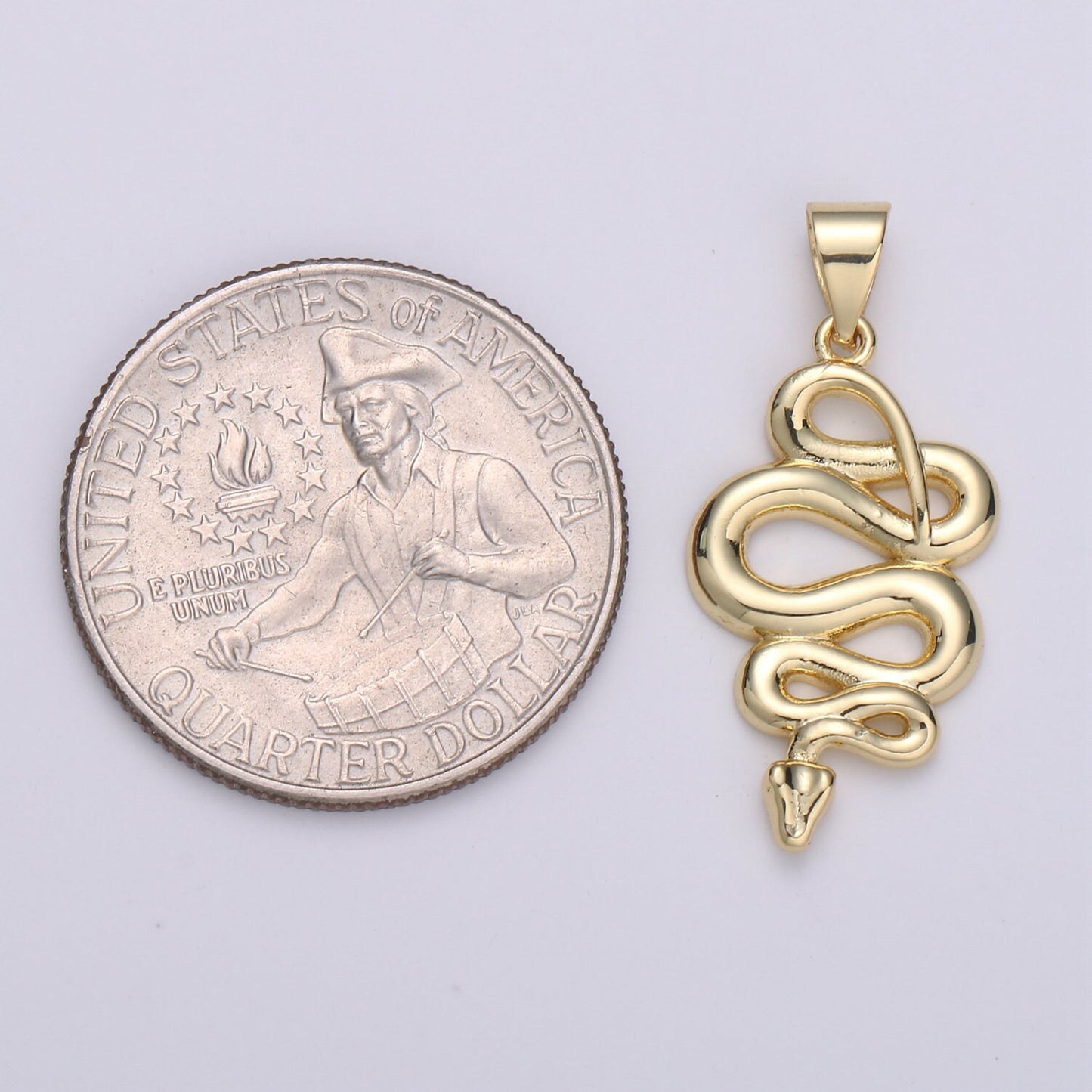 1pc 14k Gold Snake Charm, Gold Snake Pendant Charm, Charm, For Serpent Animal Jewelry Dangle Charm, PDGF-1816