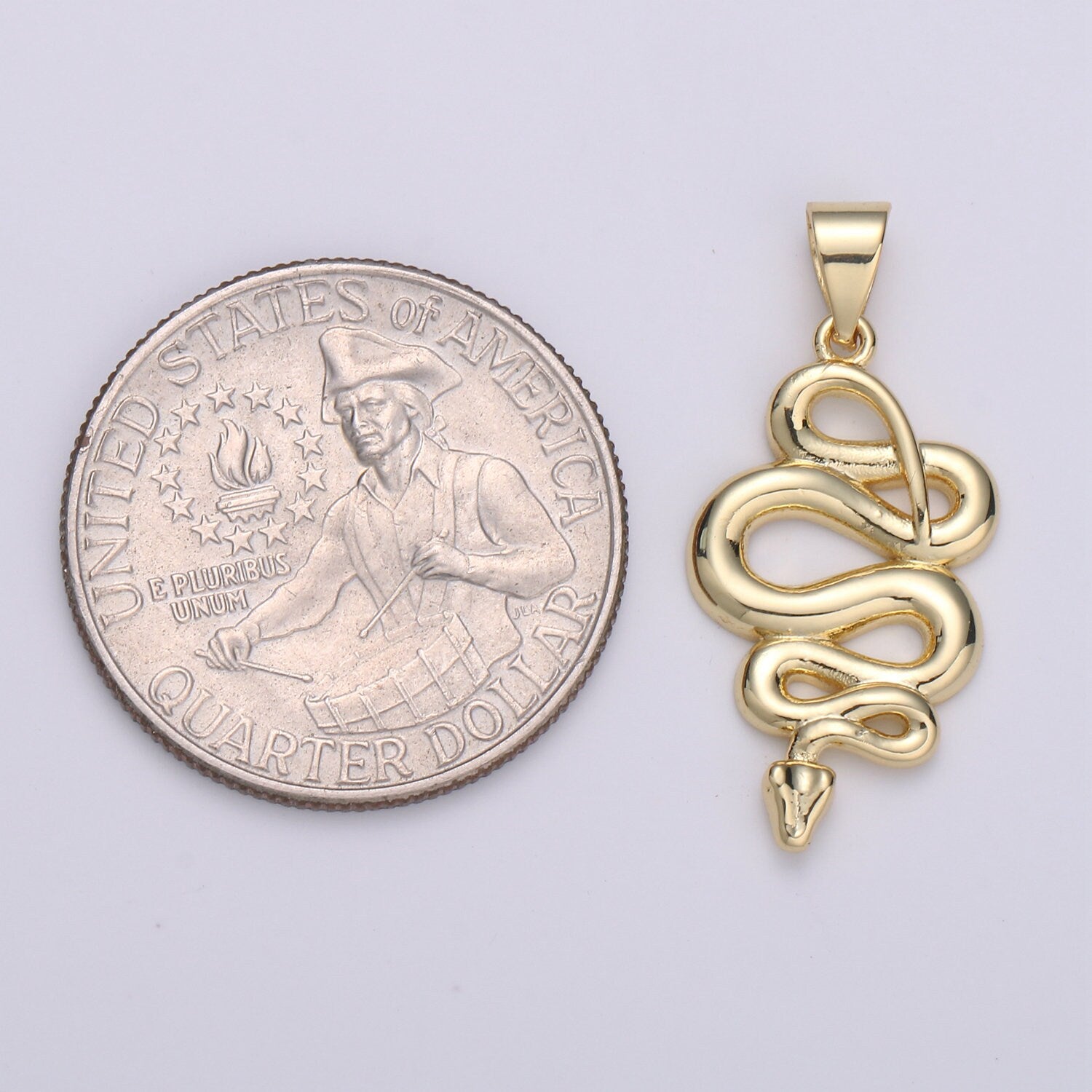 1pc 14k Gold Snake Charm, Gold Snake Pendant Charm, Charm, For Serpent Animal Jewelry Dangle Charm, PDGF-1816